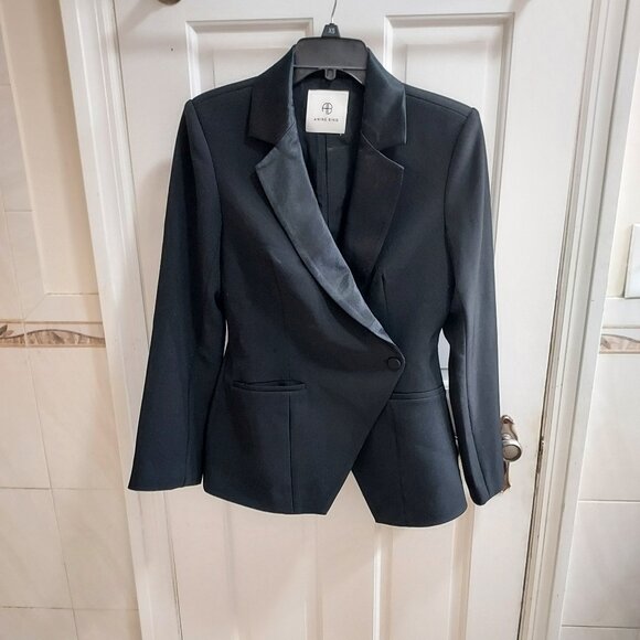 ANINE BING Black AdANINE BING Black Ade Tuxedo Blazer